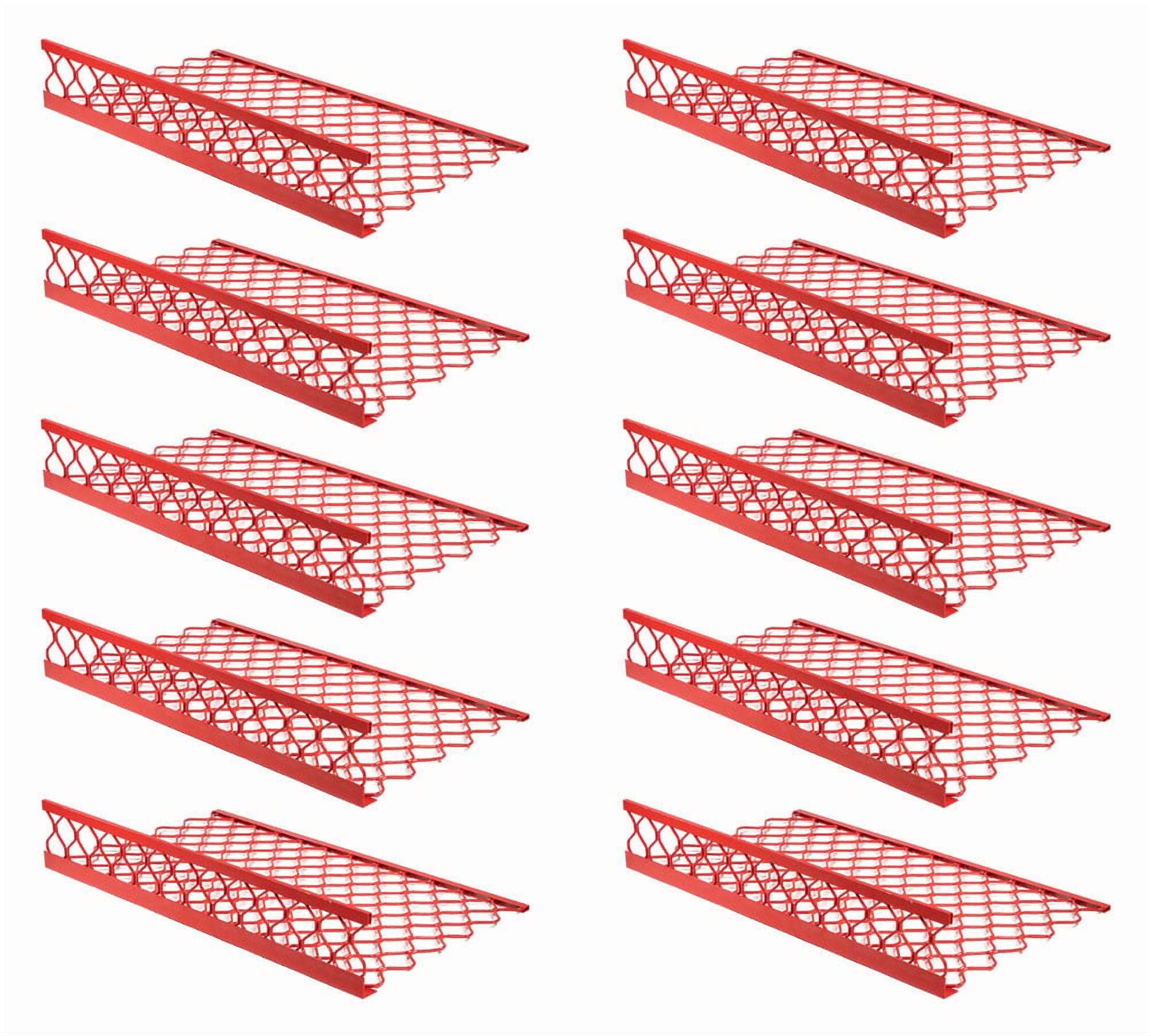 10 Pack 40"x 24" (Drop) Aluminum Red Coated Mesh Brick Guard Corner Protector - L Shape Mesh Edge Guard Corrosion Resistant