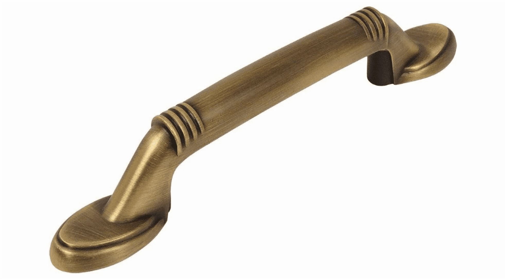 10 Pack 4183BAB Brushed Antique Brass Cabinet Handle Pull - 3" Inch (76mm) Hole Centers