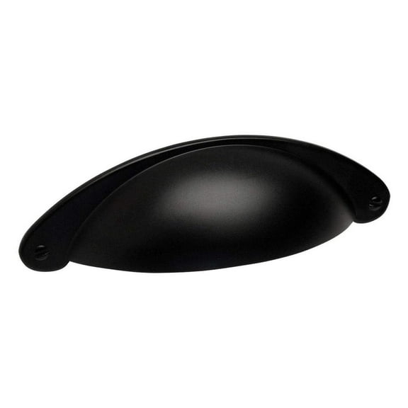 10 Pack - 4199FB Flat Black Cabinet Bin Cup Drawer Handle Pull - 3" Inch (76mm) Hole Centers