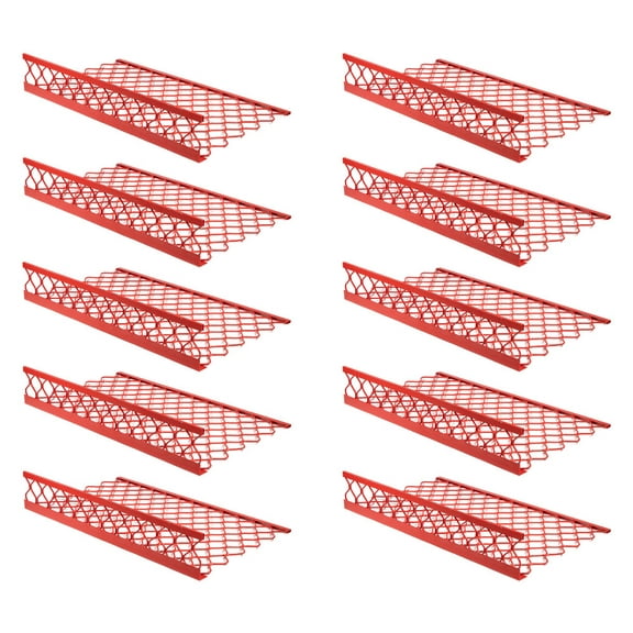 10 Pack 48"x30" (Drop) Red-Coated Aluminum Mesh Brick Guard Corner Protector - L Shape Mesh Edge Guard Corrosion Resistant