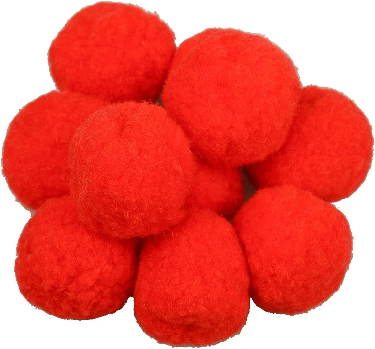 10 Pack 4cm Red Pom Poms Craft Fluffy Fuzzy Pom Pom Balls (Red ...