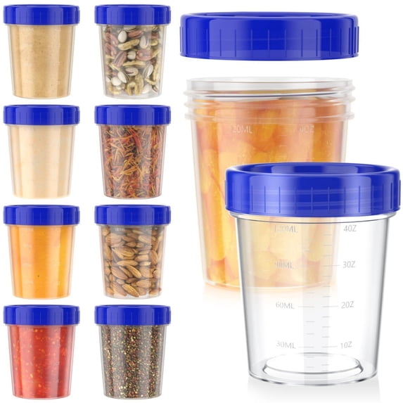10 Pack 4oz Leakproof Salad Dressing Containers with Lids, Small Plastic Condiment Cups for Kitchen, Travel & Picnic