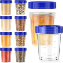 [10 Pack] 4oz Salad Dressing Container to Go - Small Containers with Lids Leakproof Condiment Containers with Screw Lids Reusable Stackable Plastic Dip Sauce Containers