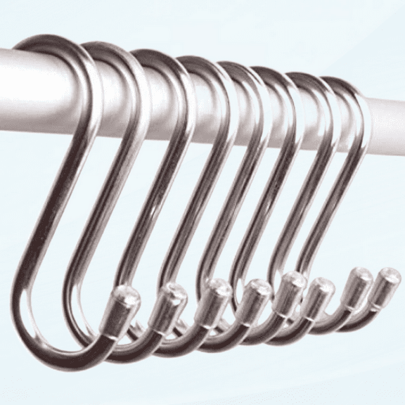 10 Pack 5.3 Inch Large S Shaped Hanging Hooks, Heavy-Duty Genuine Solid Polished Stainless Steel ,for Jewelry, Key Ring,Kitchen Spoon Pot,Work Shop, Bathroom, Garden Multiple uses