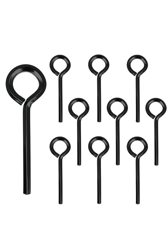10 Pack 5/32 inch Standard Hex Dogging Key with Full Loop, Black Hex Dogging Key, Allen Key Sets Wrench Fit on Keychain Push Bar Panic Exit Device Key, Solid Metal