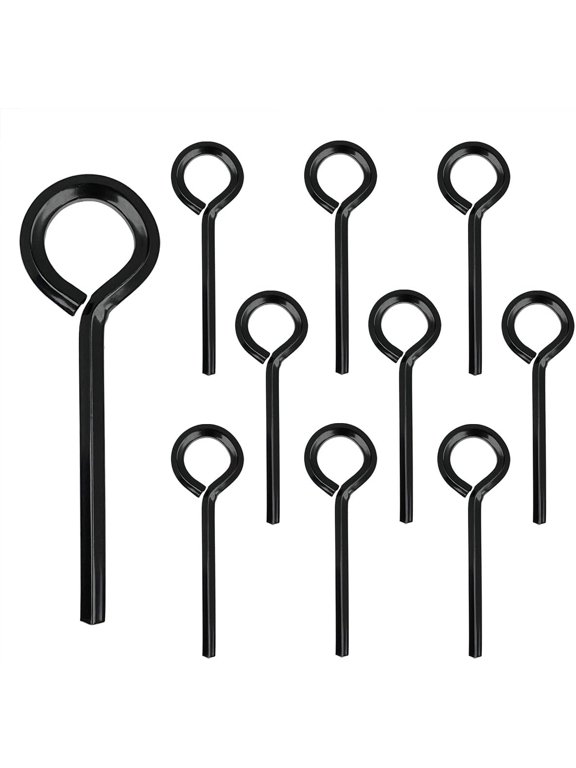 10 Pack 5/32 inch Standard Hex Dogging Key with Full Loop, Black Hex Dogging Key, Allen Key Sets Wrench Fit on Keychain Push Bar Panic Exit Device Key, Solid Metal