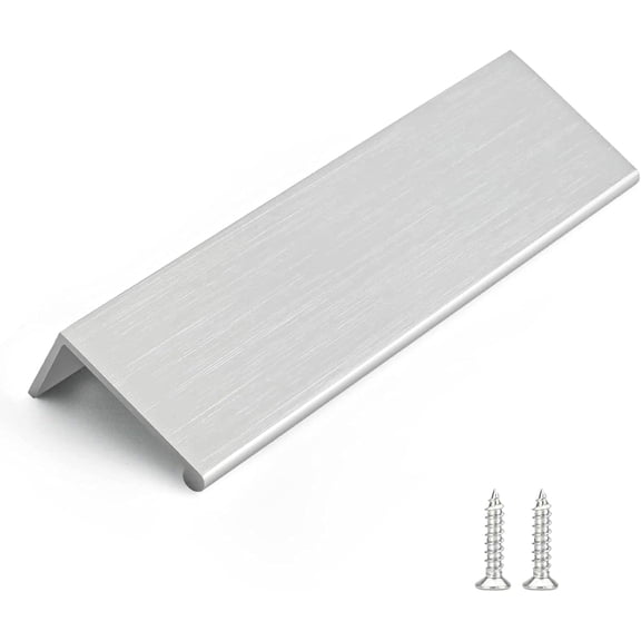 10 Pack 5 INCH Cabinet Pulls Brushed Nickel Finger Pulls, Brushed Nickel Edge Pulls for Cabinet Kitchen Cabinet Edge Pulls, 128mm Cabinet Finger Pulls
