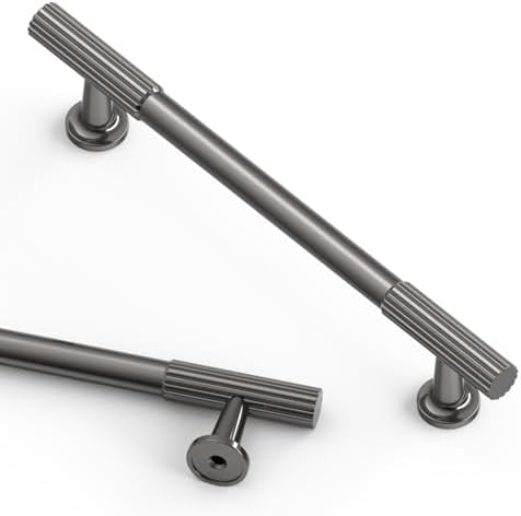 10 Pack 5 Inch(128mm) Brushed Black Nickel Cabinet pulls Kitchen Cabinet Handles, Cabinet Pulls Kitchen Cabinet Hardware for Cupboard Drawer Pulls