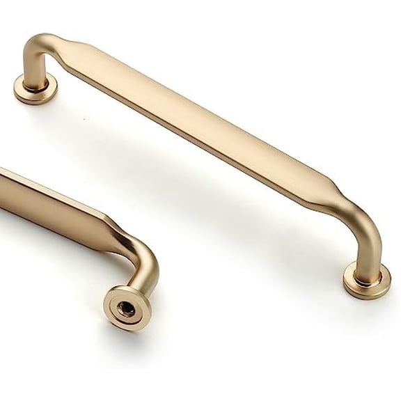 10 Pack 5 Inch(128mm) Brushed Brass Kitchen Cabinet Handles, Cabinet Pulls Kitchen Cabinet Hardware for Cupboard Drawer Pulls