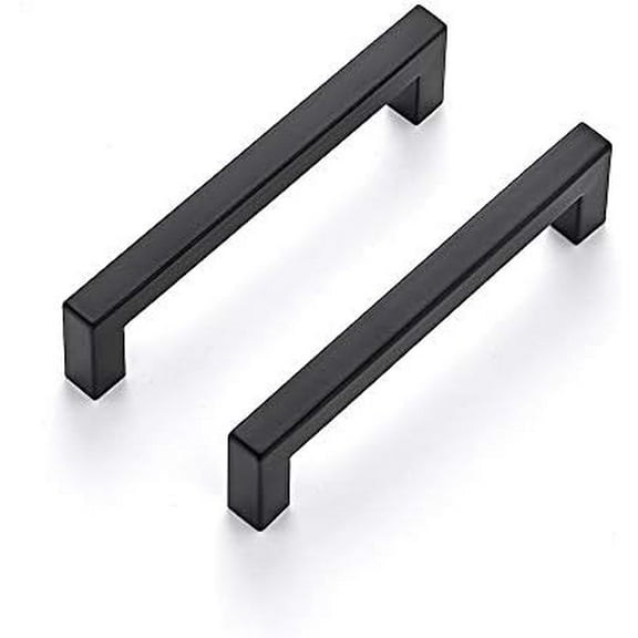 10 Pack 5 Inch Square Cabinet Handles Matte Black Pulls Drawer Kitchen Hardware for Cabinets Cupboard.
