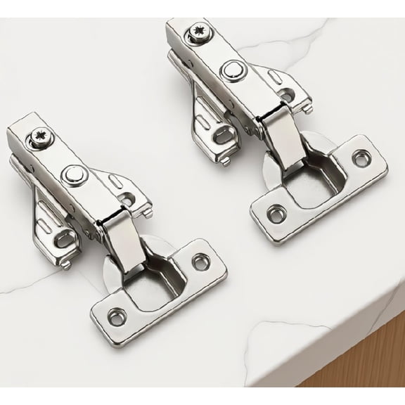 10 Pack (5 Pair) Full Overlay Cabinet Door Hinges, 105 Degree Soft Close Concealed Hinges for Face Frame Cabinet, Satin Nickel