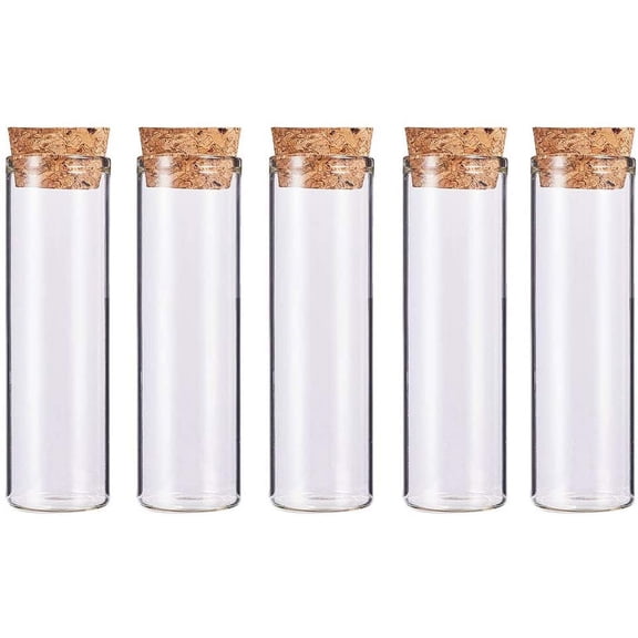 10 Pack 55ml Glass Tubes Bottles Transparent Decoration Bottles with Cork Stoppers for Arts Crafts and other Small Projects for DIY