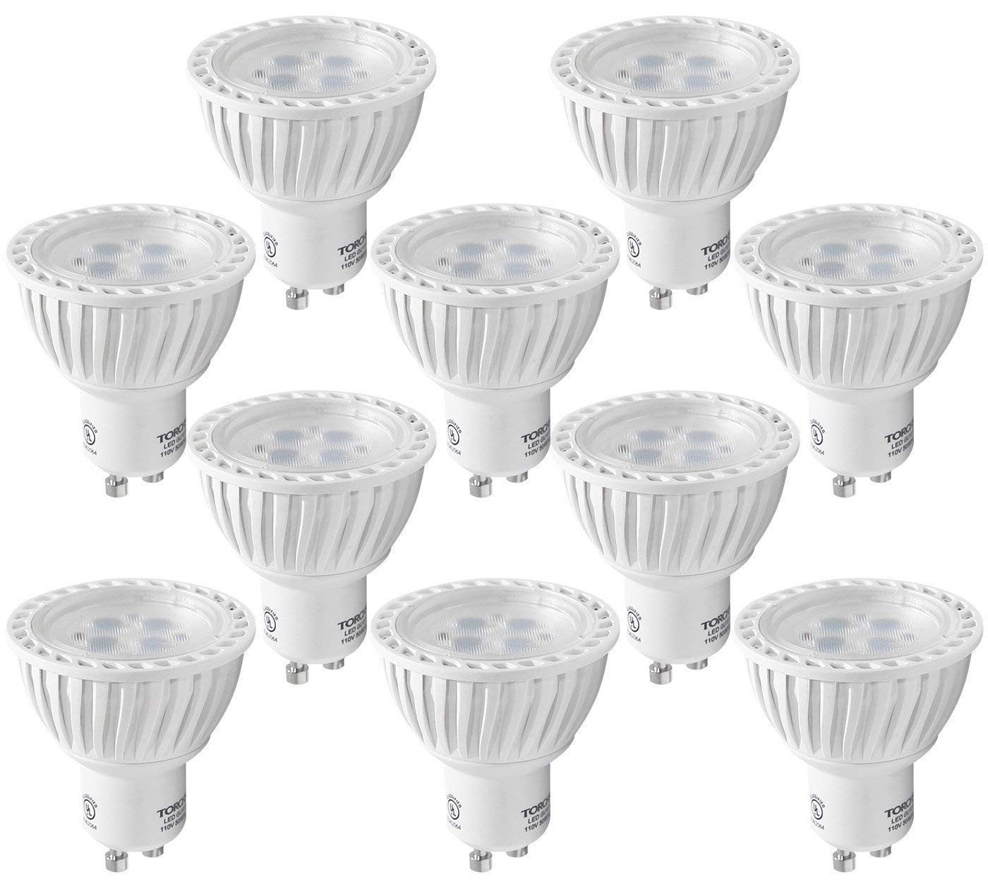 10 Pack 5W (50W Eqv.) GU10 LED Bulb, UL-listed 2700K Soft White LED Spotlight, 36 Degree Beam Angle GU10 Base for Home, Recessed, Accent, Landscape, Track Lighting, Non-Dimmable