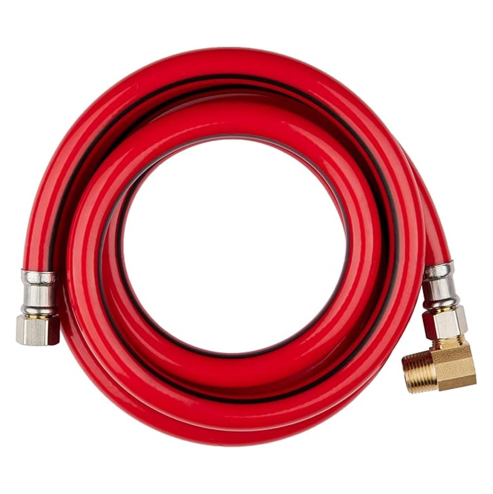 10-Pack 6-Feet Universal Dishwasher Red PVC Hose with Brass Elbow, 3/8" comp x 3/8" MIP elbow,(HOSE013-10PCS)