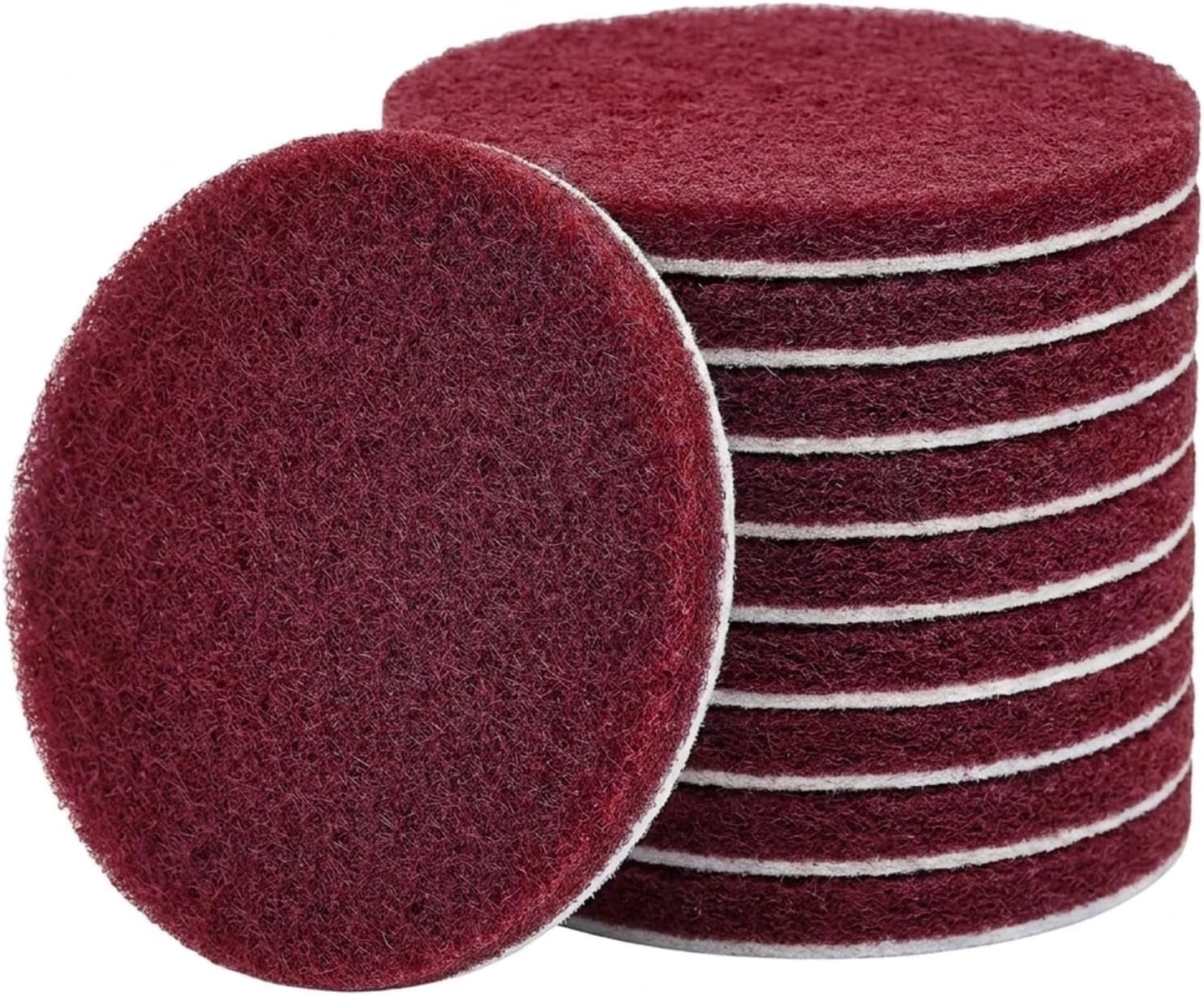10 Pack 6 Inch 400 Grit Hook and Loop Scrubber Scouring Pads ...