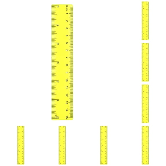 10 Pack 6 Inch Yellow Transparent Plastic Rulers with Inch Centimeter Scale Clear Measuring Ruler Straight Edge Tool for Office Supplies