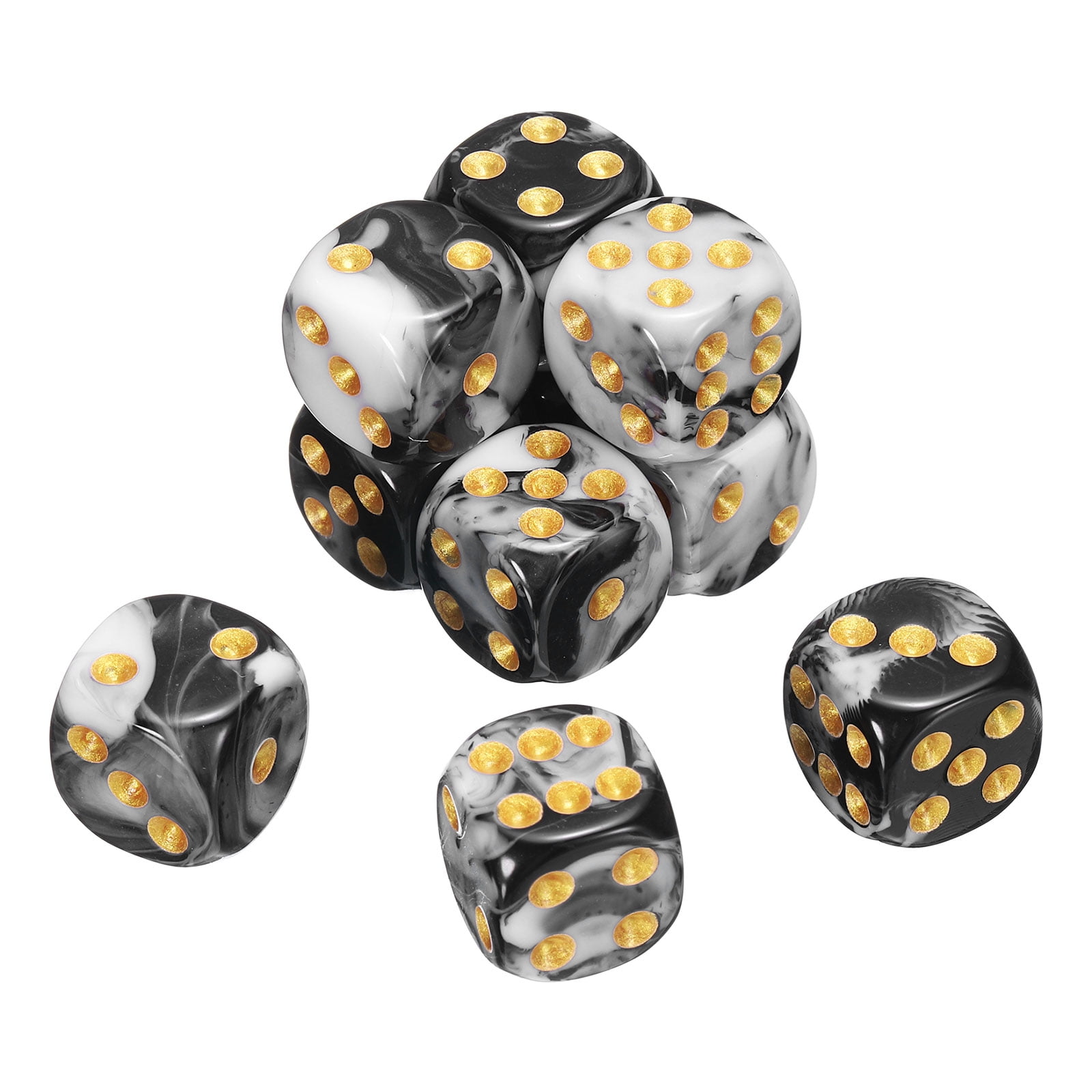 10 Pack 6 Sided Standard Dice, 2 Colors Acrylic D6 Mini Polyhedral ...