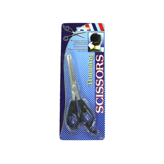 10 Pack 6 in Stainless Steel Thinning Scissors, Hair Cutting Shears with Precision Teeth for Even Thinning, Texturizing, Layering, Durable Blades, Comfortable Handles for Salon, Home Use, Bulk, Black