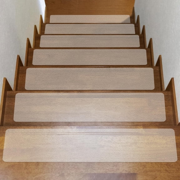 10-Pack 6 x 30 Transparent Anti-Slip Tape, Clear Adhesive Grip Tape, Clear Stair Treads Non-Slip for Wooden Step, Floors, Stairs, Pre-Cut and Easy to Use