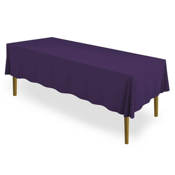 10 Pack 60" x 102" Rectangular Polyester Fabric Tablecloths for Wedding - Purple