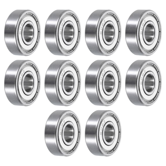 10 Pack 608ZZ Miniature Deep Groove Ball Bearings 8x22x7mm Double Shielded Bearings, P5 (ABEC 5)