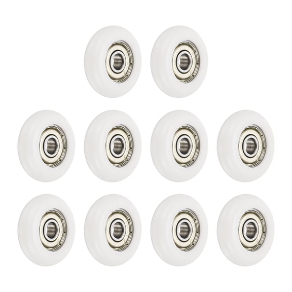 10 Pack 626ZZ Ball Bearing Nylon Guide Pulley Roller Round Wheel6x30x9mm Metal Shielded (GCr15) Chrome Steel Bearings, White