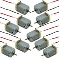 thumbnail image 1 of 10 Pack 6V DC Motor with Wire Leads, 9000 RPM, (1" x 0.8" x 0.6"), 1 of 3