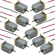 10 Pack 6V DC Motor with Wire Leads, 9000 RPM, 1 x 0.8 x 0.6