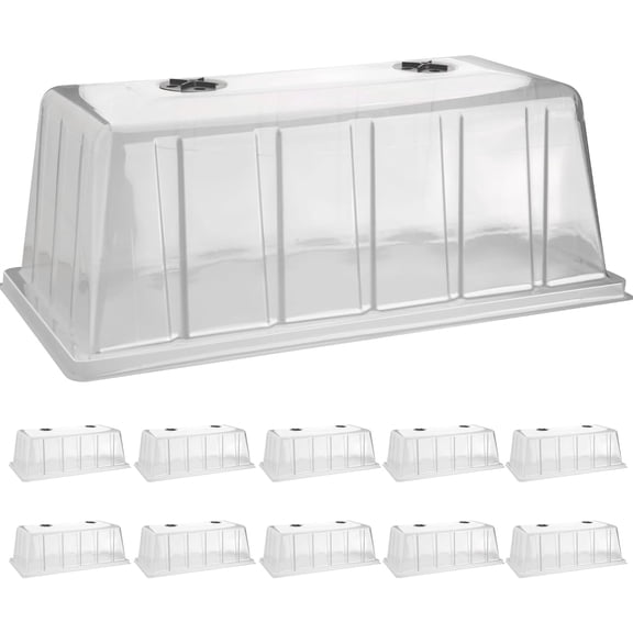 10 Pack 7.3" High Humidity Domes for 1020 Seed Trays – Thicker Platic Clear Humidity Dome with Adjustable Vents, BPA-Free, Fits Standard 10"x20" Trays for Germination, Propagation, Cloning