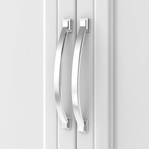 10 Pack 7.5 Inch(192mm) Polished Chrome Cabinet pulls Kitchen Cabinet Handles, Cabinet Pulls Kitchen Cabinet Hardware for Cupboard Drawer Pulls