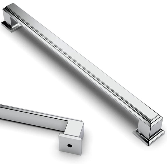 10 Pack 7.5 Inch Polished Chrome Kitchen Cabinet Handles | Heavy-Duty ...