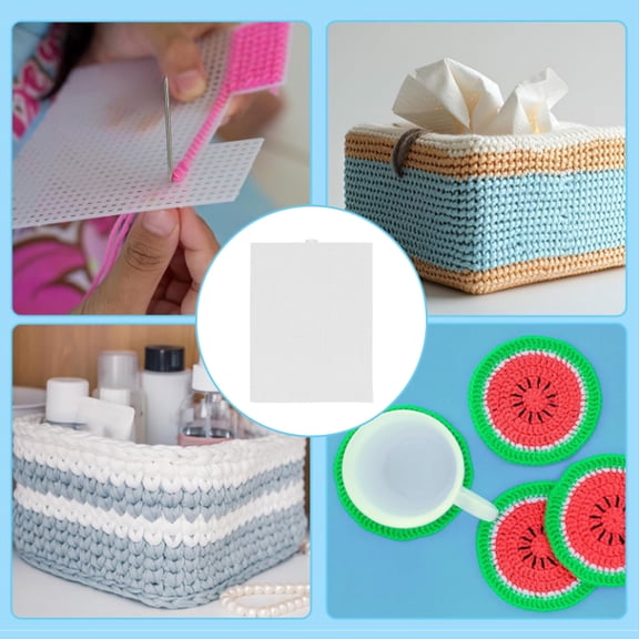 10-Pack 7-Count Plastic Mesh Canvas Sheets, 10.5 x 13.5 Inches, Cuttable Craft Sheets for Coasters, Tissue Box Covers, Aquarium Dividers, and Garden Sieves 10Pcs plastic Coasters