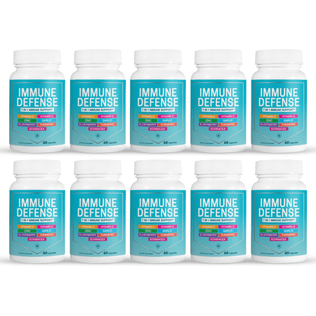 10 Pack 7 in 1 Immune Defense Support Vitamin C Zinc Elderberry Echinacea Turmeric x10