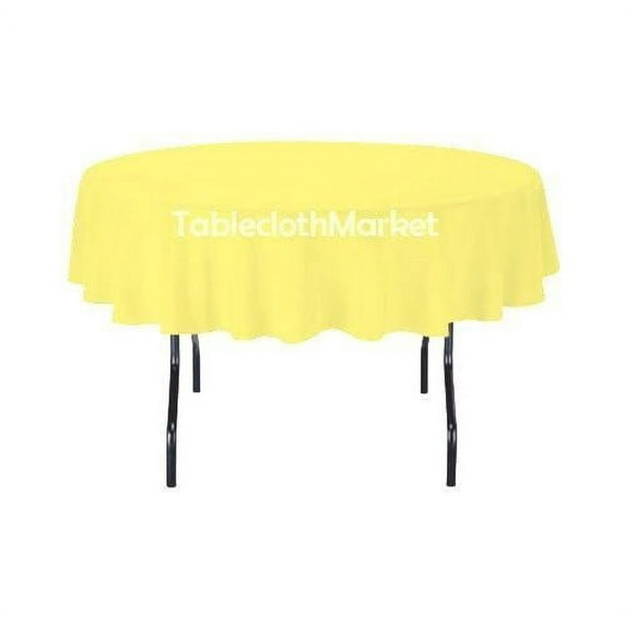 10 Pack 72" Inch round Polyester Tablecloth 24 COLOR Table Cover Wedding Banquet", (Color: Yellow)