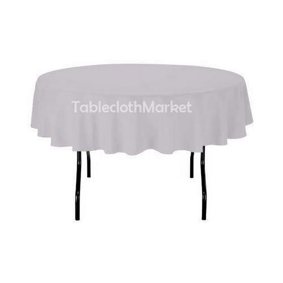 10 Pack 72" Inch round Polyester Tablecloth 24 COLOR Table Cover Wedding Banquet", (Color: silver Gray)