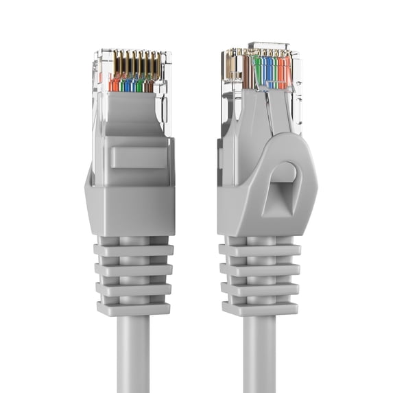 Cat5e 10-Pack of 7FT Network Ethernet Patch Cable, 350Mhz Internet Wire, For Router, Modem, PC, Laptop, TVs, Printer Cord, Consoles, Copper-Clad Aluminum, Gray, Cables Direct Online