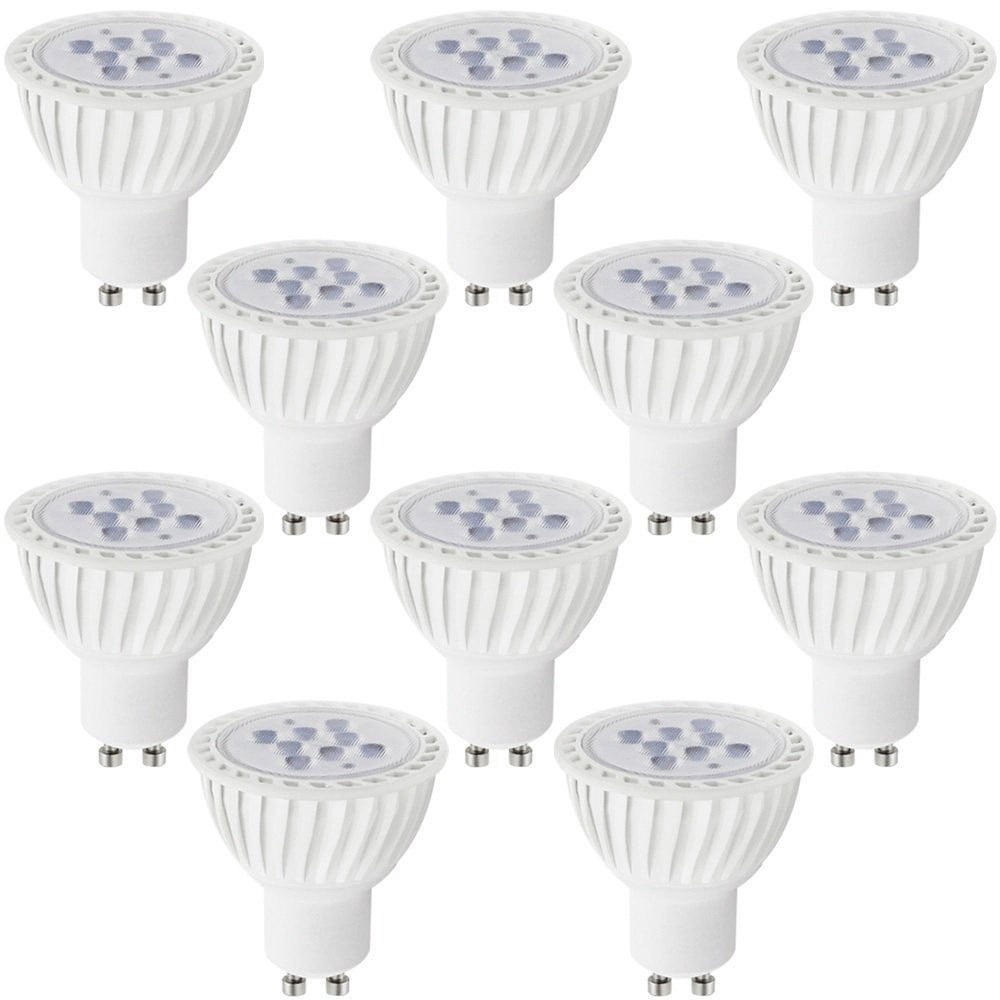 10 Pack 7W (60W Eqv.) GU10 LED Bulb, UL-listed 5000K Daylight LED Spotlight, 36 Degree Beam Angle GU10 Base for Home, Recessed, Accent, Landscape, Track Lighting, Non-Dimmable