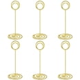 thumbnail image 1 of 10 Pack 8.75 inch Tall Table Number Holders Place Card Holder Table Picture Holder Wire Photo Holder Clips Picture Memo Note Photo Stand (Gold), 1 of 12