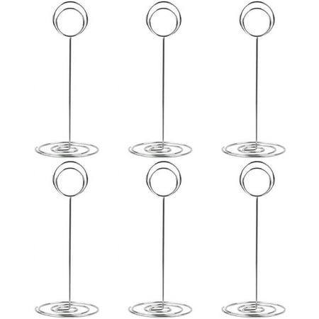 10 Pack 8.75 inch Tall Table Number Holders Place Card Holder Table Picture Holder Wire Photo Holder Clips Picture Memo Note Photo Stand (Silver)