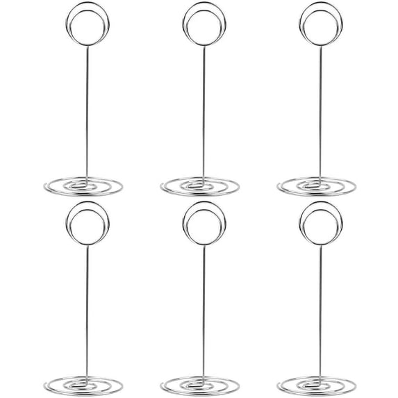10 Pack 8.75 inch Tall Table Number Holders Place Card Holder Table Picture Holder Wire Photo Holder Clips Picture Memo Note Photo Stand (Silver)