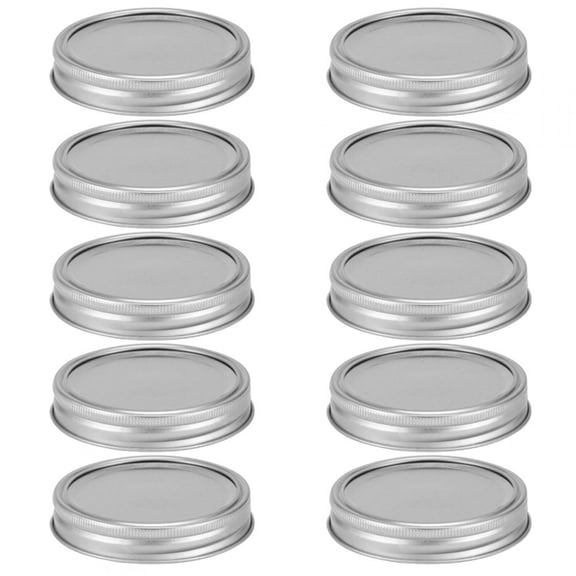 10-Pack 86mm Canning Lids - Stainless Steel Glass Jar Sealing Covers with Rings