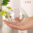thumbnail image 1 of 10-Pack 8cm Clear Acrylic Fillable Christmas Ornaments - Shatterproof Transparent DIY Craft Baubles, Mini Hanging Balls for Tree Decor, Wedding & Party, 1 of 9
