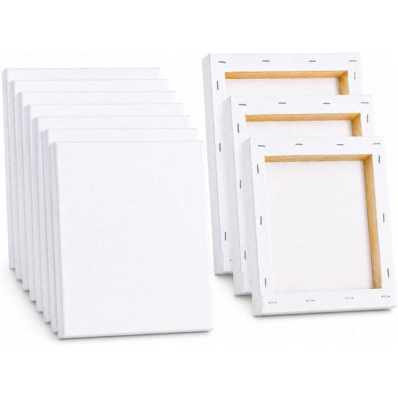 10 Pack 8x10 Blank Canvas Boards, Wooden Canvas for Painting, Lightweight Art Canvases for Oil Acrylic Watercolor DIY Projects