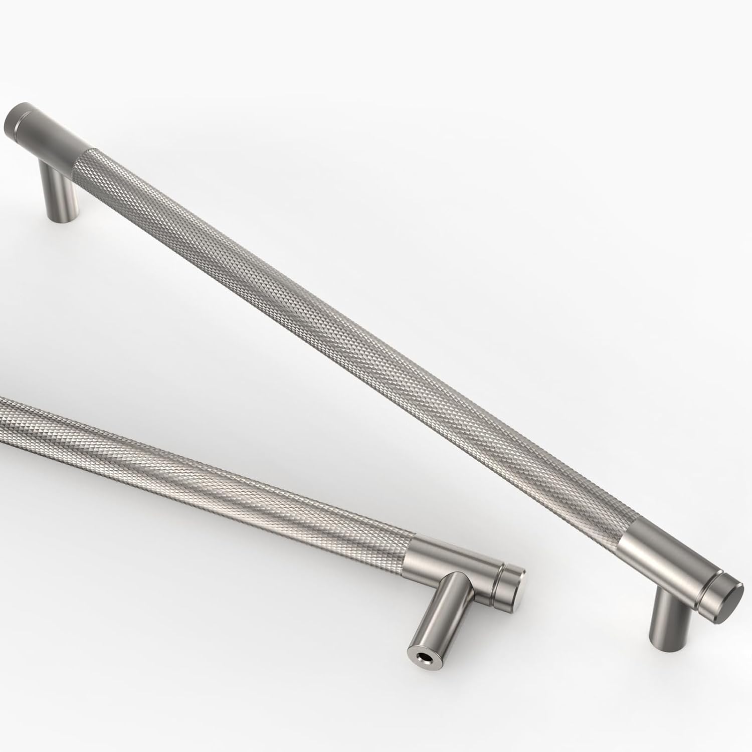 10 Pack 9 Inch(228mm) Brushed Satin Nickel Cabinet Pulls Knurled ...