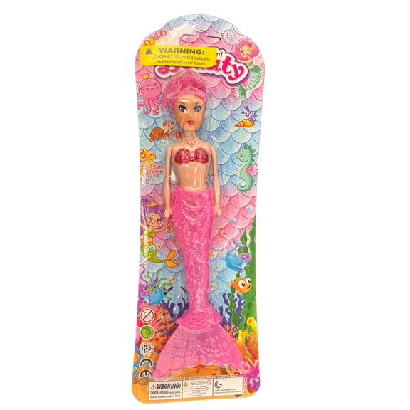 10 Pack 9 in LED Light Up Mermaid Doll, Colorful, Interactive Features, Vibrant Hair, Matching Tail, Pre Lit Battery, Perfect for Playtime, Parties, Storytelling, Magical Adventures, Bulk, Pink