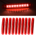 thumbnail image 1 of 10-Pack 9-LED Red Truck Side Marker Lights – 12V/24V Universal, 3030 SMD, 9W Bright Wide Voltage Warning Lamps for All Vehicles, 1 of 10
