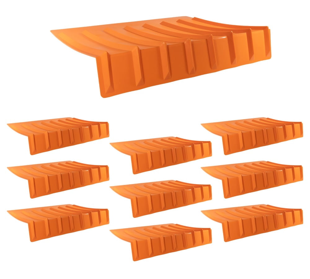 (10 Pack) 9"x48"x36" (Drop) Brick Guard V Shaped Corner Protector - Orange Edge Guard - Weather & Abrassion Resistant - Fit upto 7 straps of 4"