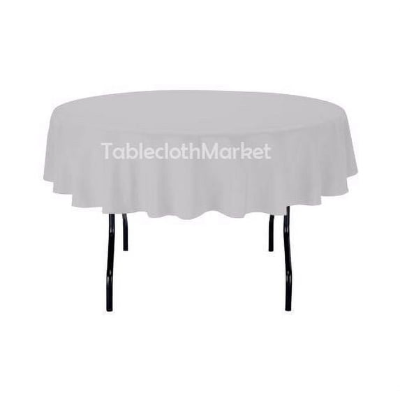 10 Pack 90" Inch round Polyester Tablecloth 24 COLOR Table Cover Wedding Banquet", (Color: silver Gray)