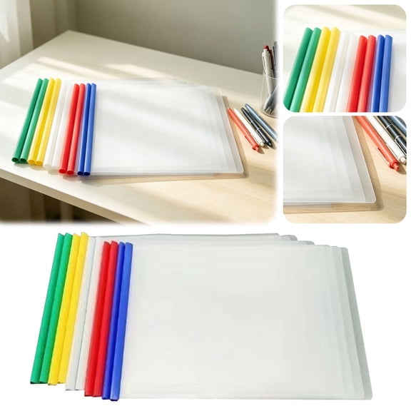 10-Pack A4 Clear Horizontal File Folders, Transparent PVC Slide Binders for Documents & Resumes