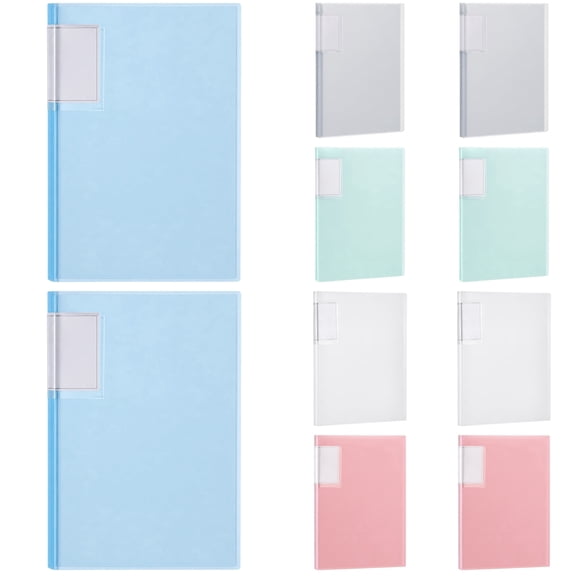 10 Pack A4 Display Folders with Plastic Sleeves, 40 Pockets 12.2 x 9.1 in Display Book for Sheet Music, 400 Total Pockets Presentation Folders for Office, 5 Colors with Spine Labels